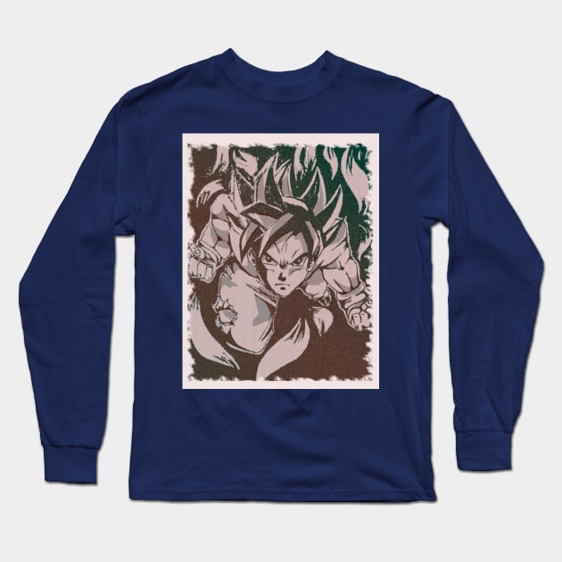 Son Goku warrior z Long Sleeve T-Shirt by Estef Mos Art